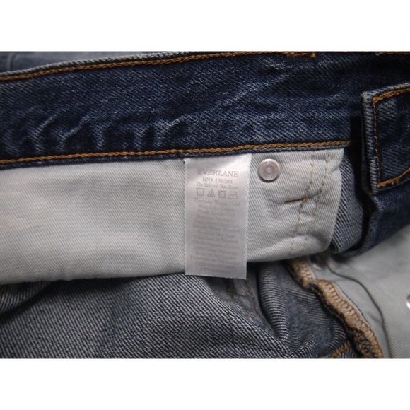Everlane Womens Shorts 28 Relaxed 90s Denim Jean High Rise Distress Medium Wash - Picture 6 of 6